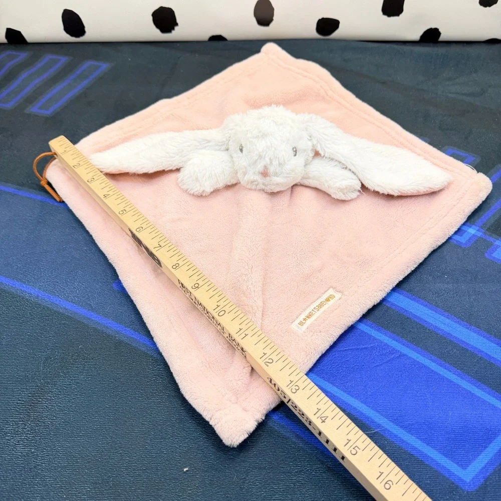 Blankets & Beyond Security Blanket Baby Pink White Bunny Rabbit Plush Lovey